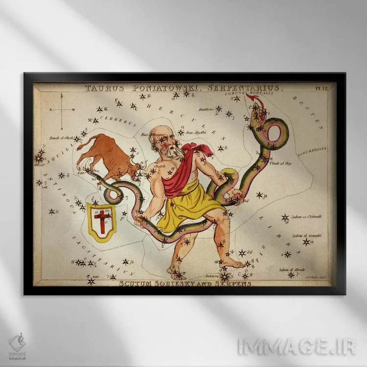 تابلو حوا، ۱۸۲۵ (صورت فلکی مارافسا) اثر سیدنی هال - نمای قابدار مشکی