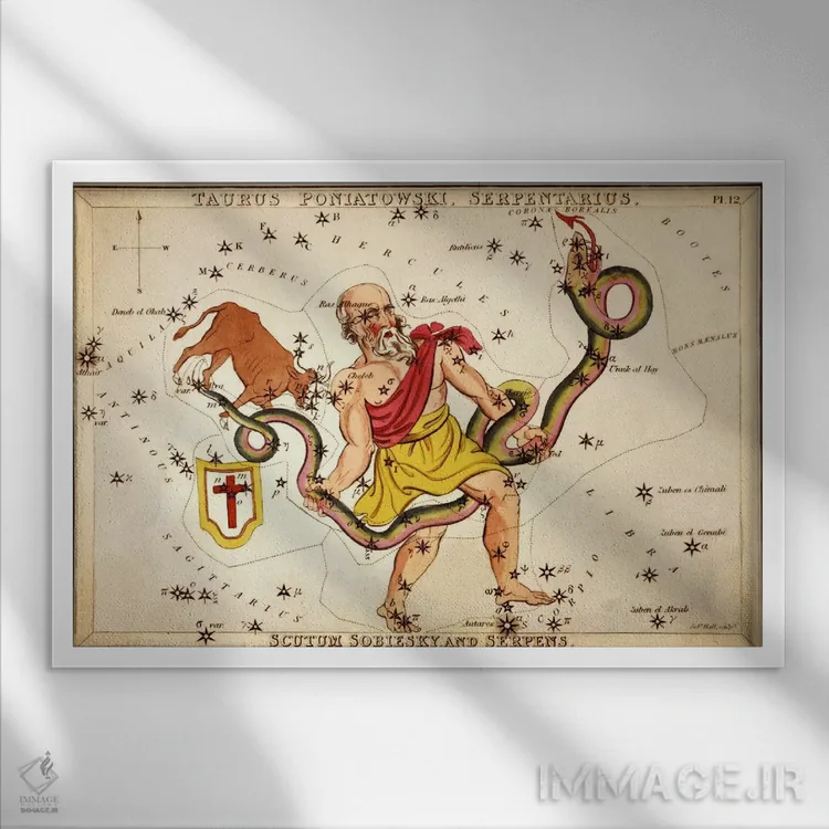 تابلو حوا، ۱۸۲۵ (صورت فلکی مارافسا) اثر سیدنی هال - نمای قابدار سفید