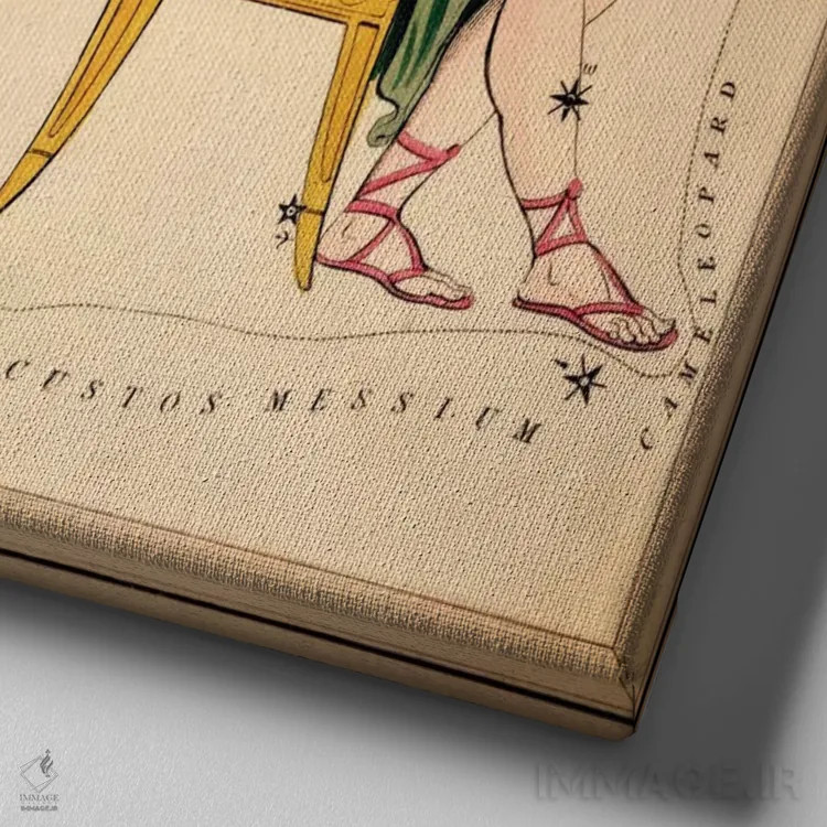 تابلو ذاتالکرسی، ۱۸۲۵ (صورت فلکی) اثر سیدنی هال - نمای نزدیک بافت بوم