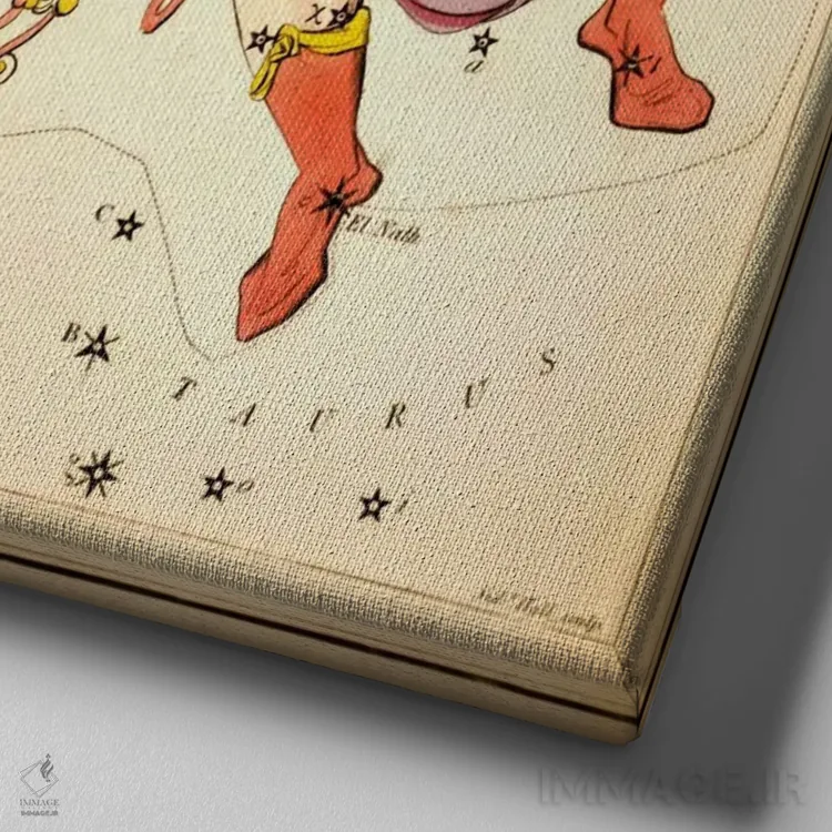 تابلو راننده ارابه، ۱۸۲۵ (صورت فلکی) اثر سیدنی هال - نمای نزدیک بافت بوم