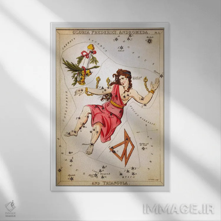 تابلو گلوریا فردریچی، آندرومدا و مثلث اثر سیدنی هال - نمای قابدار سفید