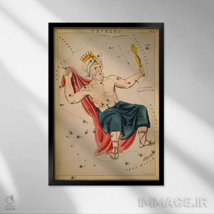 تابلو قیفاووس (صورت فلکی) اثر سیدنی هال - نمای قابدار مشکی