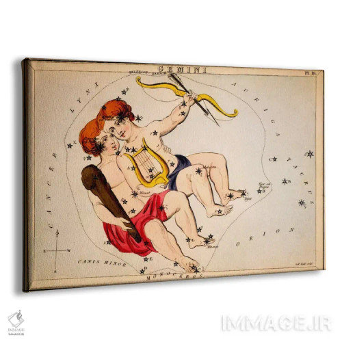 تابلو دوقلوها (صورت فلکی) اثر سیدنی هال - نمای پرسپکتیو محصول