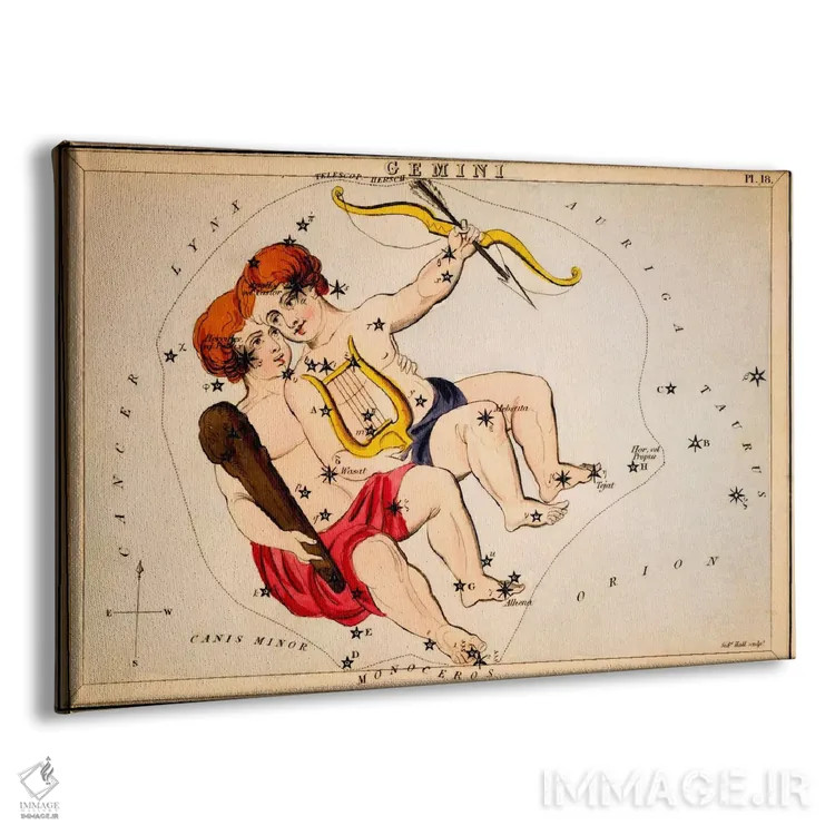 تابلو دوقلوها (صورت فلکی) اثر سیدنی هال - نمای پرسپکتیو محصول