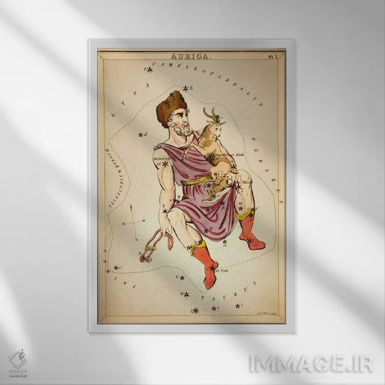 تابلو راننده ارابه، ۱۸۲۵ (صورت فلکی) اثر سیدنی هال - نمای قابدار سفید