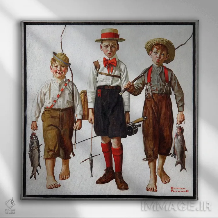 تابلو صید اثر نورمن راکول - نمای روبهرو روی دیوار