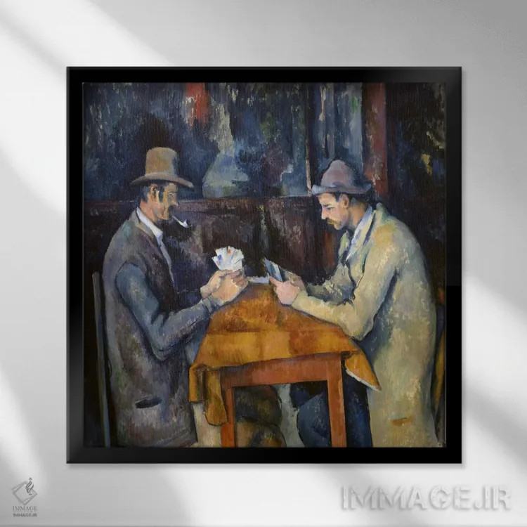 تابلو بازیکنان ورق، ۱۸۹۳-۹۶ اثر پل سزان - نمای قابدار مشکی