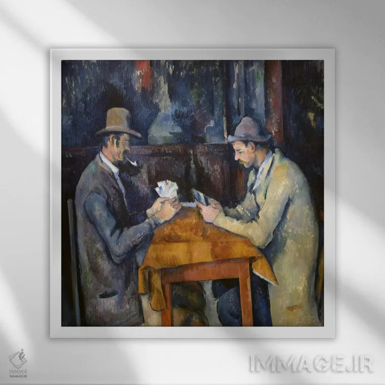 تابلو بازیکنان ورق، ۱۸۹۳-۹۶ اثر پل سزان - نمای قابدار سفید