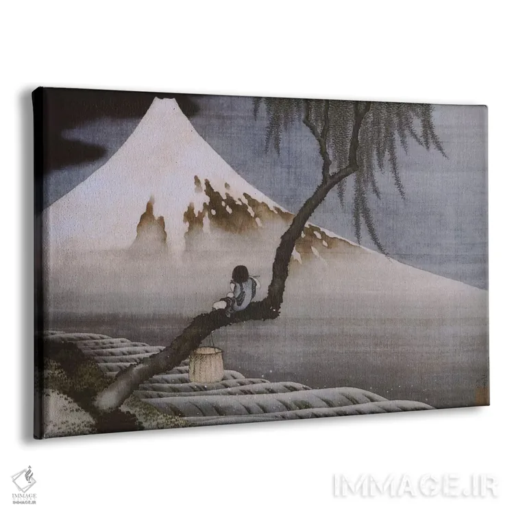 تابلو پسرک روی کوه فوجی اثر کاتسوشیکا هوکوسای (نقاش و هنرمند ژاپنی) - نمای پرسپکتیو محصول