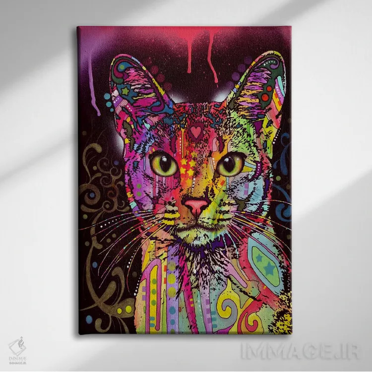 تابلو آبیسی، نژاد گربه (آبیسینی) اثر باور روسو - نمای روبهرو روی دیوار