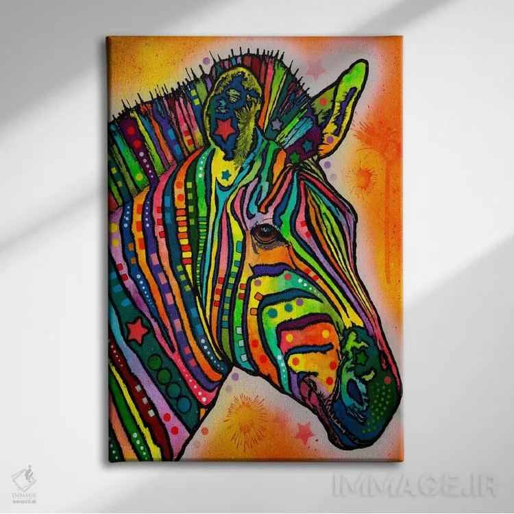 تابلو گورخر اثر باور روسو - نمای روبهرو روی دیوار