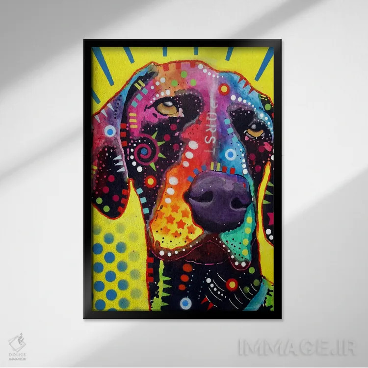 تابلو سگ اشارهگر موکوتاه آلمانی اثر باور روسو - نمای قابدار مشکی