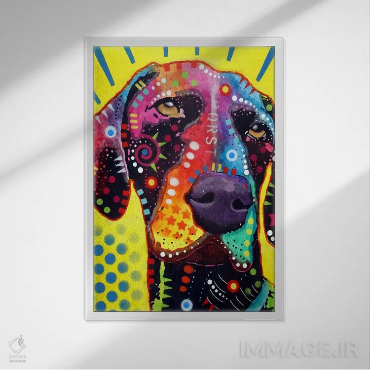 تابلو سگ اشارهگر موکوتاه آلمانی اثر باور روسو - نمای قابدار سفید