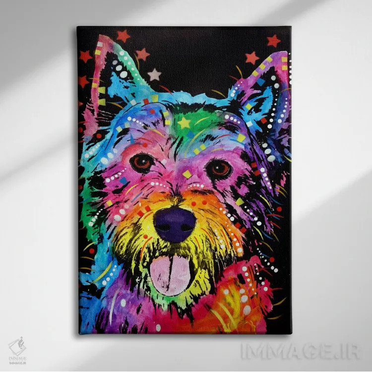 تابلو وستی (نژاد سگ) اثر باور روسو - نمای روبهرو روی دیوار
