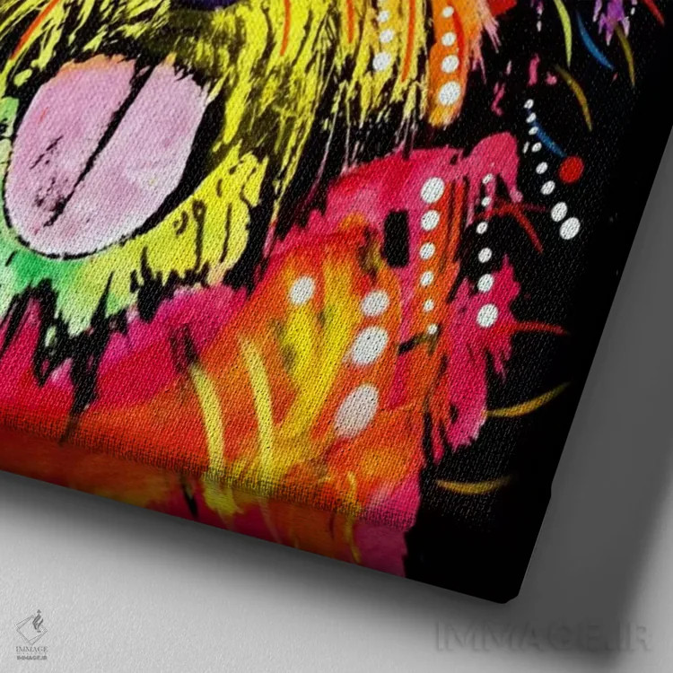 تابلو وستی (نژاد سگ) اثر باور روسو - نمای نزدیک بافت بوم