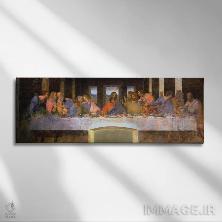 تابلو شام آخر اثر لئوناردو داوینچی (نقاش و مخترع ایتالیایی) - نمای روبهرو روی دیوار