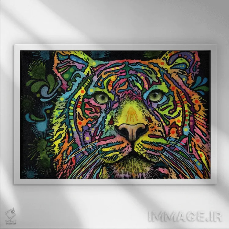 تابلو ببر اثر باور روسو - نمای قابدار سفید