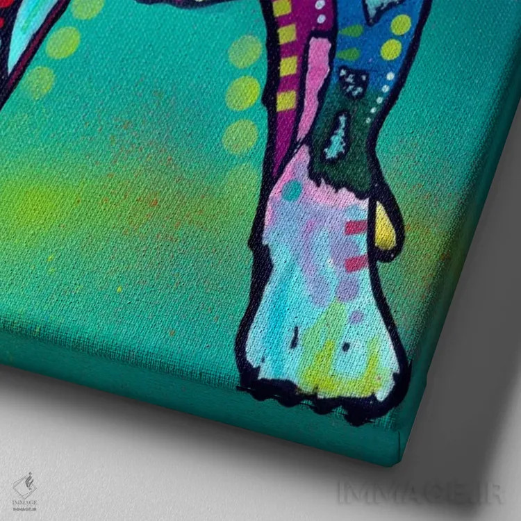 تابلو خودم به تنهایی اثر باور روسو - نمای نزدیک بافت بوم