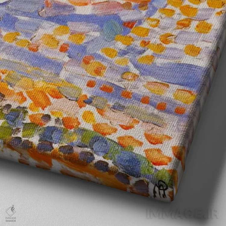 تابلو تپههای شنی II اثر پیت موندریان - نمای نزدیک بافت بوم