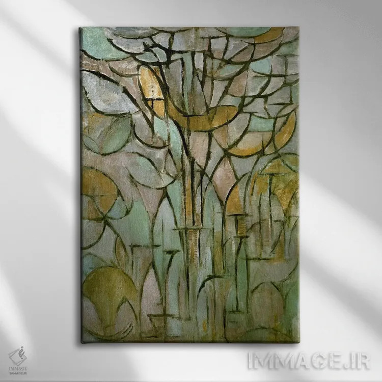 تابلو درخت، ۱۹۱۲ اثر پیت موندریان - نمای روبهرو روی دیوار