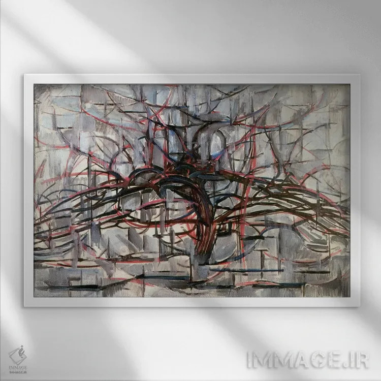 تابلو درخت، ۱۹۱۱ اثر پیت موندریان - نمای قابدار سفید