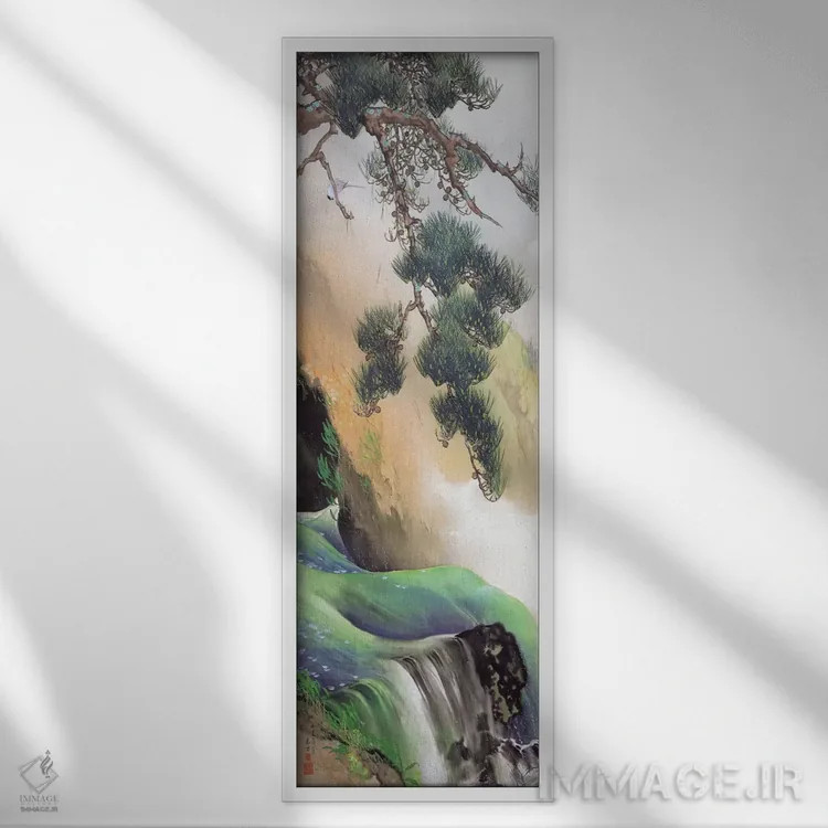 تابلو چشمه کوهستانی اثر یاماموتو شونکو - نمای قابدار سفید