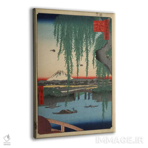 تابلو پل یاتسومی اثر اوتاگاوا هیروشگه (نقاش و چاپگر ژاپنی اوکییو-ئه) - نمای پرسپکتیو محصول