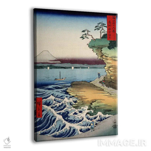 تابلو ساحل کوبوتا در استان آوا (ژاپن) اثر اوتاگاوا هیروشگه (نقاش و چاپگر ژاپنی اوکییو-ئه) - نمای پرسپکتیو محصول