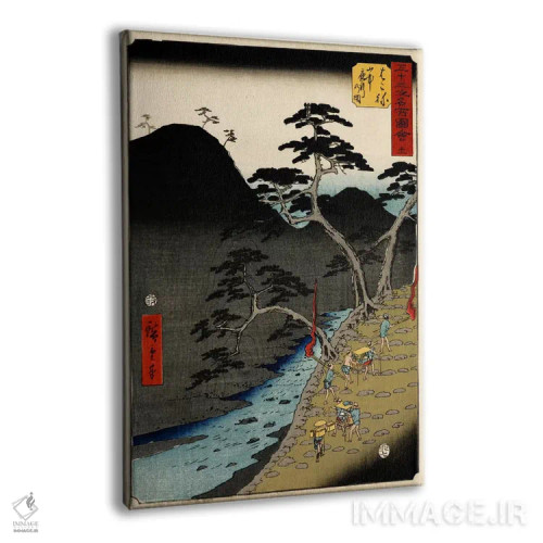 تابلو هاکونه، رژه شبانه در کوهستان اثر اوتاگاوا هیروشگه (نقاش و چاپگر ژاپنی اوکییو-ئه) - نمای پرسپکتیو محصول