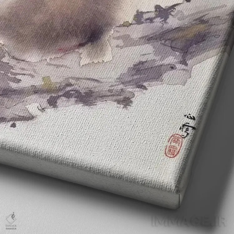 تابلو میمون اثر هاشیموتو کانستسو - نمای نزدیک بافت بوم