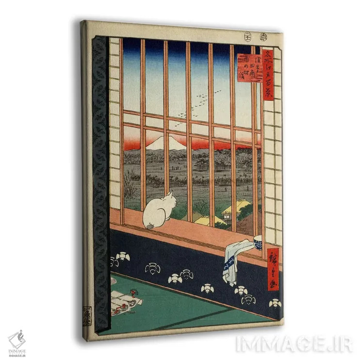 تابلو مزارع برنج آساکوسا و جشنواره تورینوماتچی (ژاپن) اثر اوتاگاوا هیروشگه (نقاش و چاپگر ژاپنی اوکییو-ئه) - نمای پرسپکتیو محصول