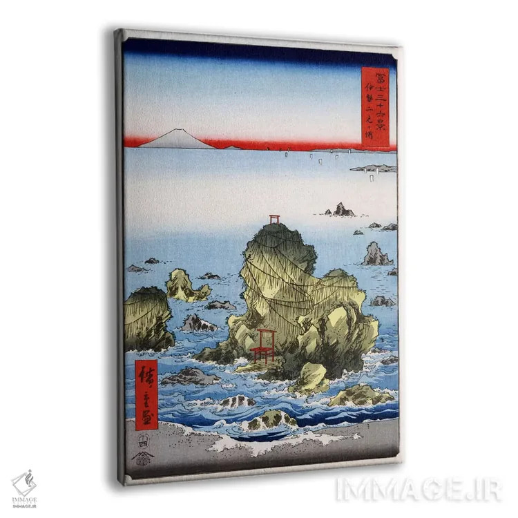 تابلو فوتامیگا-اورا در استان ایسه (ژاپن) اثر اوتاگاوا هیروشگه (نقاش و چاپگر ژاپنی اوکییو-ئه) - نمای پرسپکتیو محصول