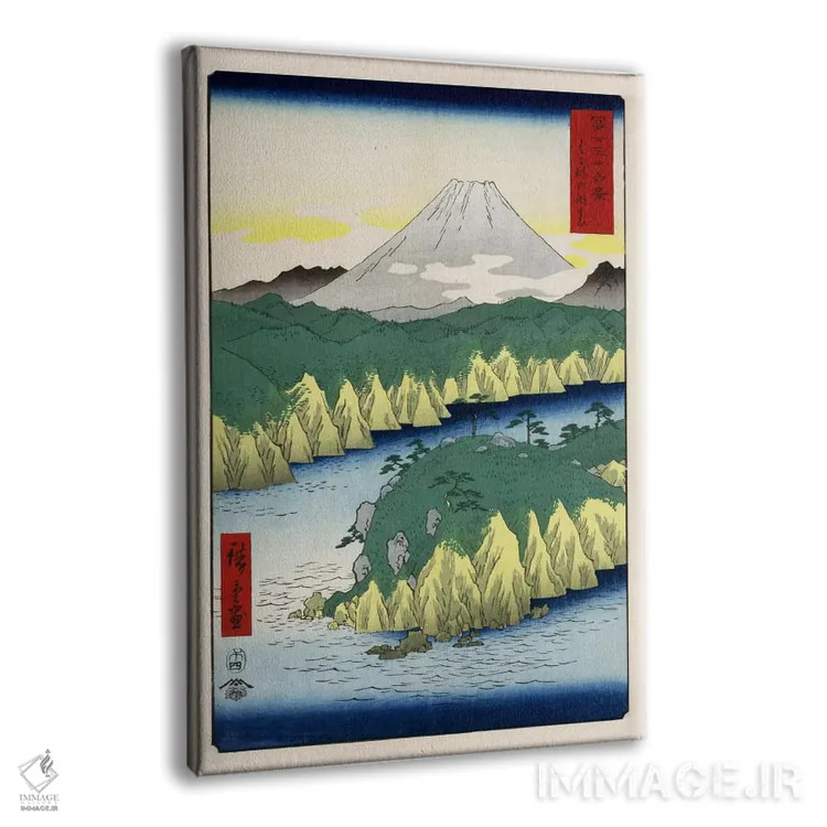 تابلو دریاچه در هاکونه اثر اوتاگاوا هیروشگه (نقاش و چاپگر ژاپنی اوکییو-ئه) - نمای پرسپکتیو محصول