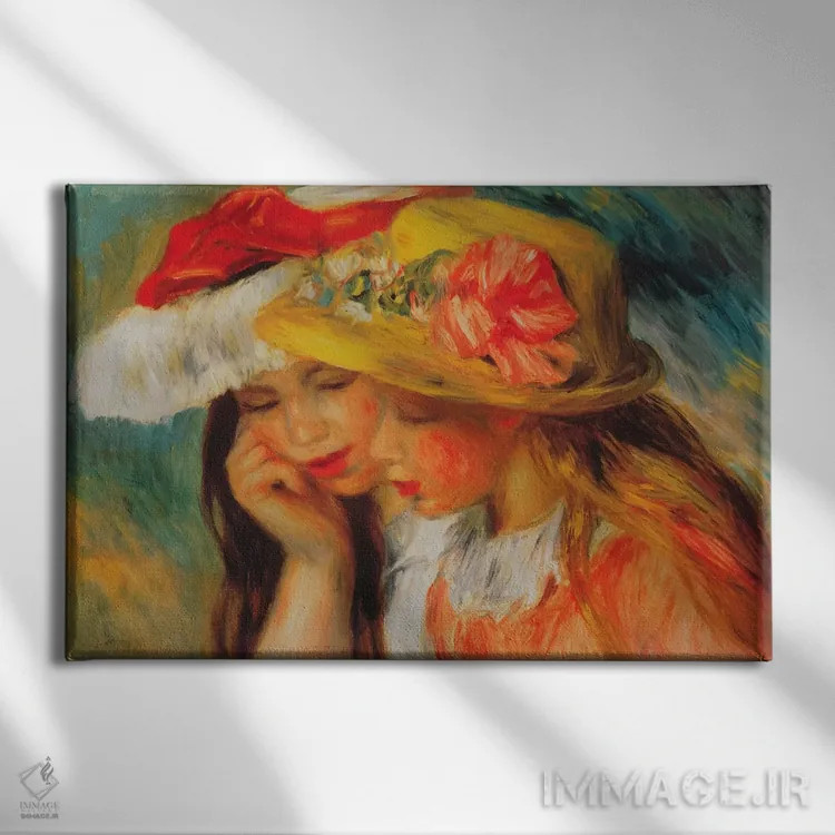تابلو دو خواهر اثر پیر-اوگوست رنوار - نمای روبهرو روی دیوار