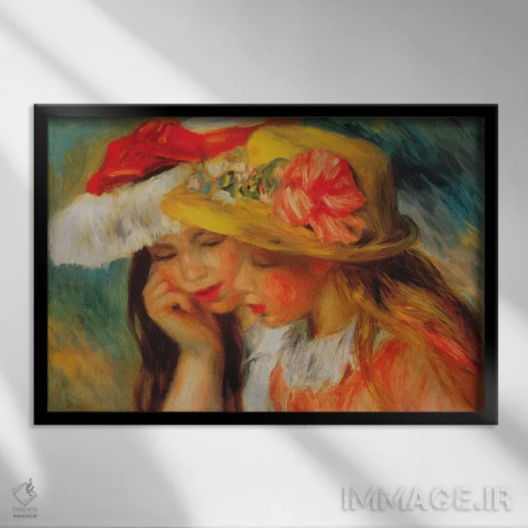 تابلو دو خواهر اثر پیر-اوگوست رنوار - نمای قابدار مشکی