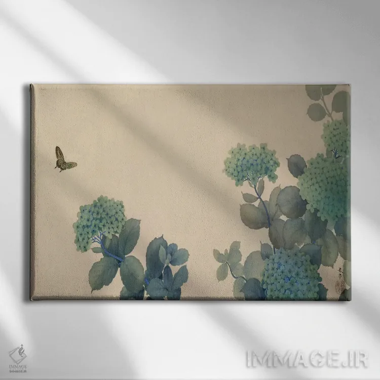 تابلو ادریسیها (نوعی گل) اثر هیشیدا شونسو - نمای روبهرو روی دیوار