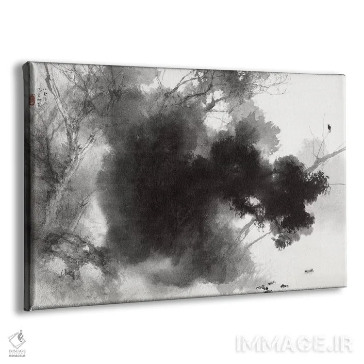 تابلو پرندگان هنگام آشیانهنشینی اثر تاکئوچی سیهو - نمای پرسپکتیو محصول