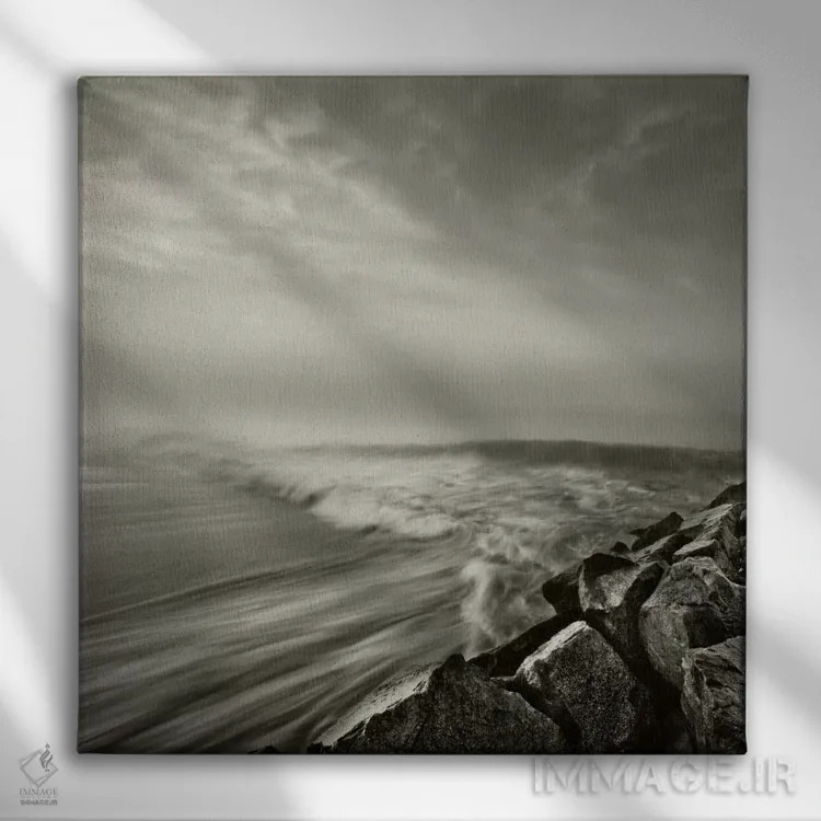 تابلو امواج بزرگ (دریا) اثر جفری آنسل آگرونس - نمای روبهرو روی دیوار