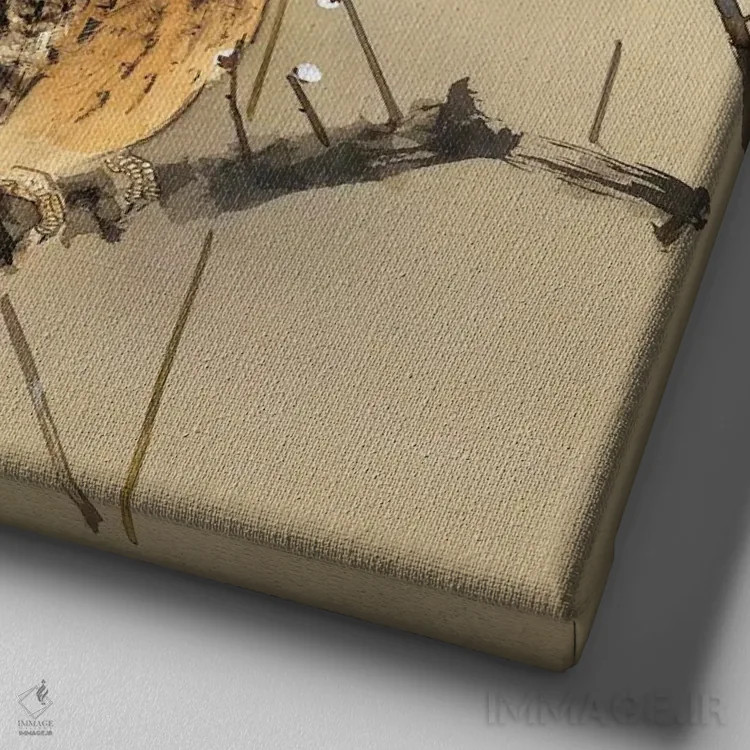 تابلو شکوفههای اولیهٔ آلو اثر نیشیمورا گون - نمای نزدیک بافت بوم