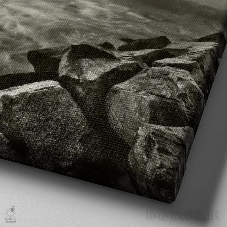 تابلو امواج بزرگ (دریا) اثر جفری آنسل آگرونس - نمای نزدیک بافت بوم