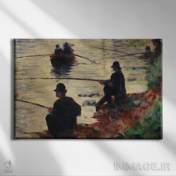 تابلو ماهیگیران اثر ژرژ سورا (نقاش نئوامپرسیونیست فرانسوی) - نمای روبهرو روی دیوار