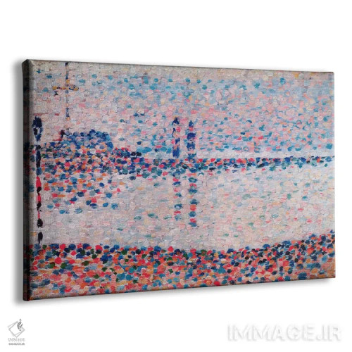 تابلو مطالعه برای کانال در گراولین (فرانسه) اثر ژرژ سورا (نقاش نئوامپرسیونیست فرانسوی) - نمای پرسپکتیو محصول