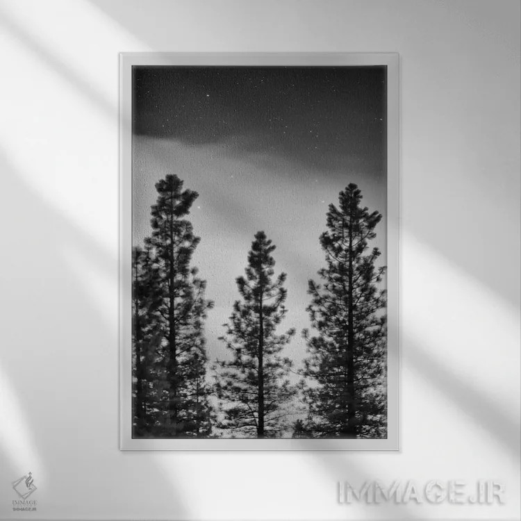 تابلو سحابی آبی اثر جفری آنسل آگرونس - نمای قابدار سفید