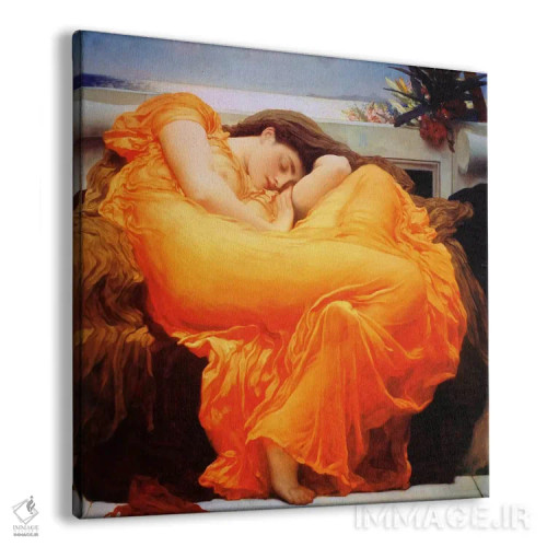 تابلو ژوئن شعلهور اثر فردریک لیتون (نقاش و مجسمهساز انگلیسی) - نمای پرسپکتیو محصول