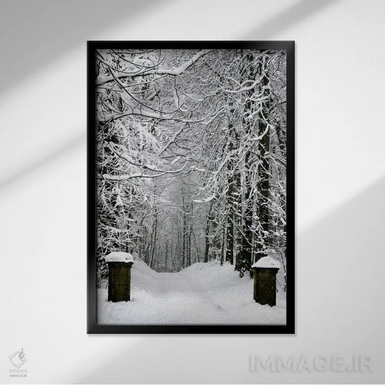 تابلو فصل زمستان اثر هنرمند ناشناس - نمای قابدار مشکی