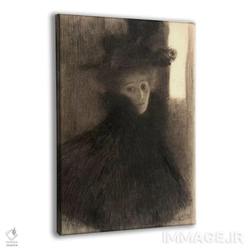 تابلو پرترهٔ بانویی با شنل و کلاه اثر گوستاو کلیمت - نمای پرسپکتیو محصول