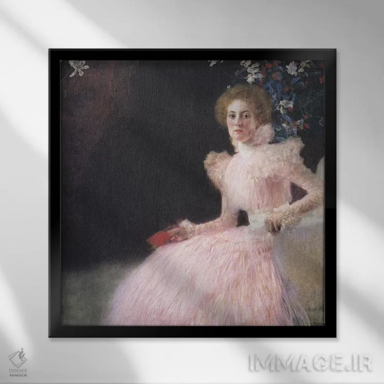 تابلو پرترهٔ سونیا کنیپس اثر گوستاو کلیمت - نمای قابدار مشکی