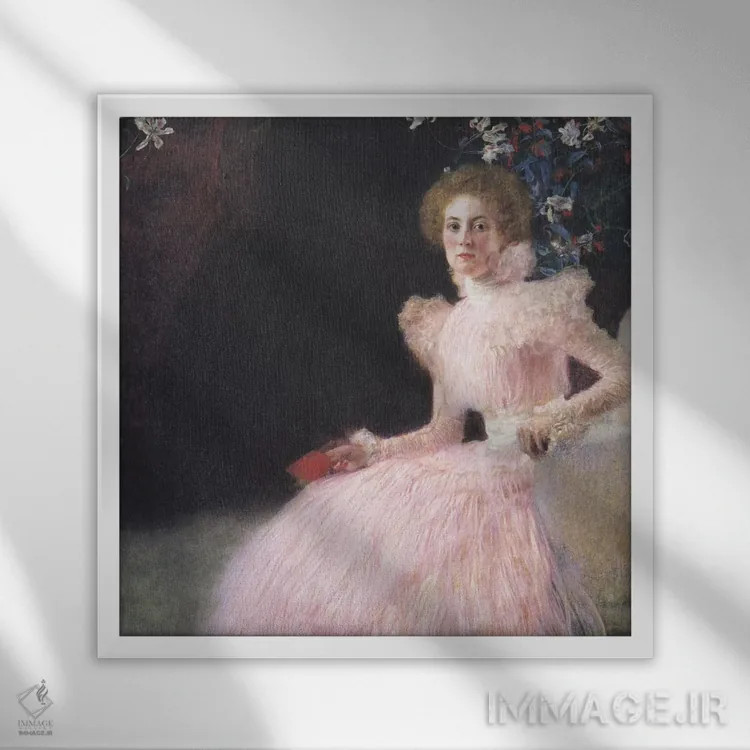 تابلو پرترهٔ سونیا کنیپس اثر گوستاو کلیمت - نمای قابدار سفید