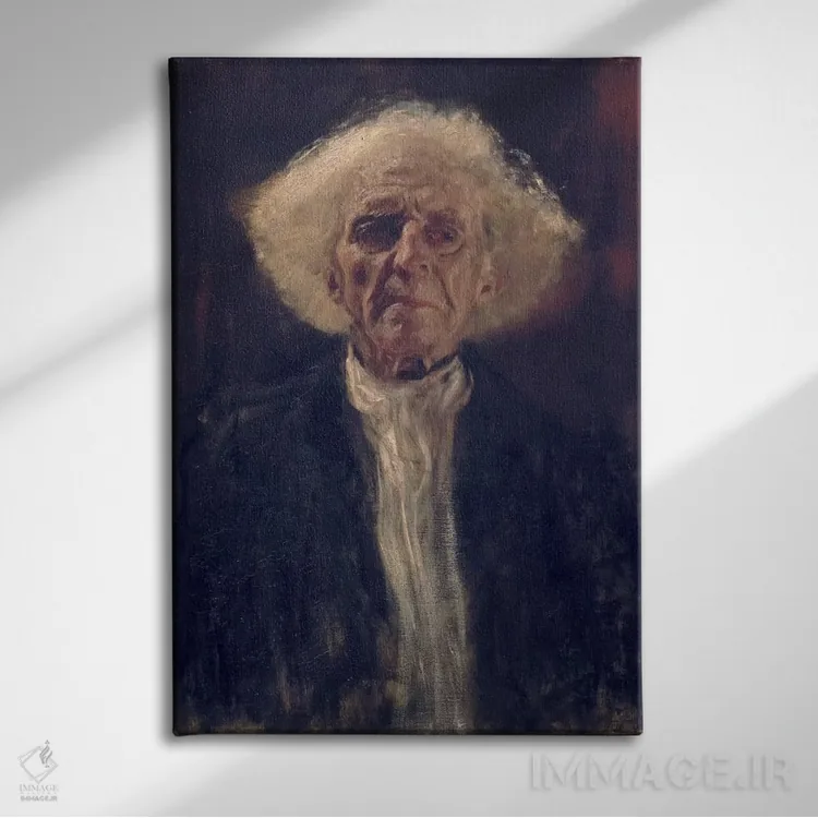 تابلو مطالعه سر مرد نابینا اثر گوستاو کلیمت - نمای روبهرو روی دیوار