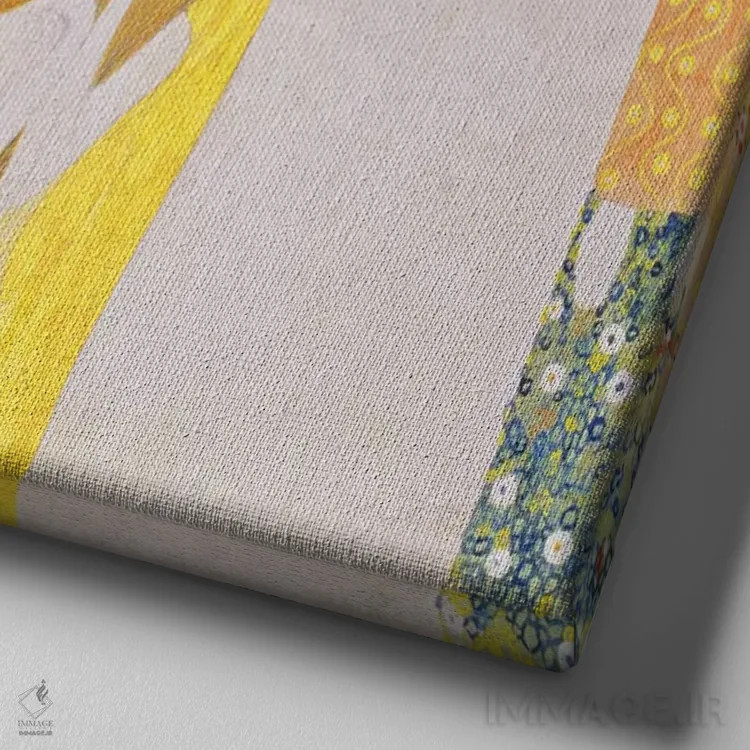 تابلو هنرها (به آلمانی) اثر گوستاو کلیمت - نمای نزدیک بافت بوم